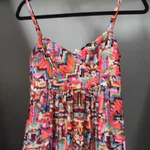 Multi colored silky maxi dress